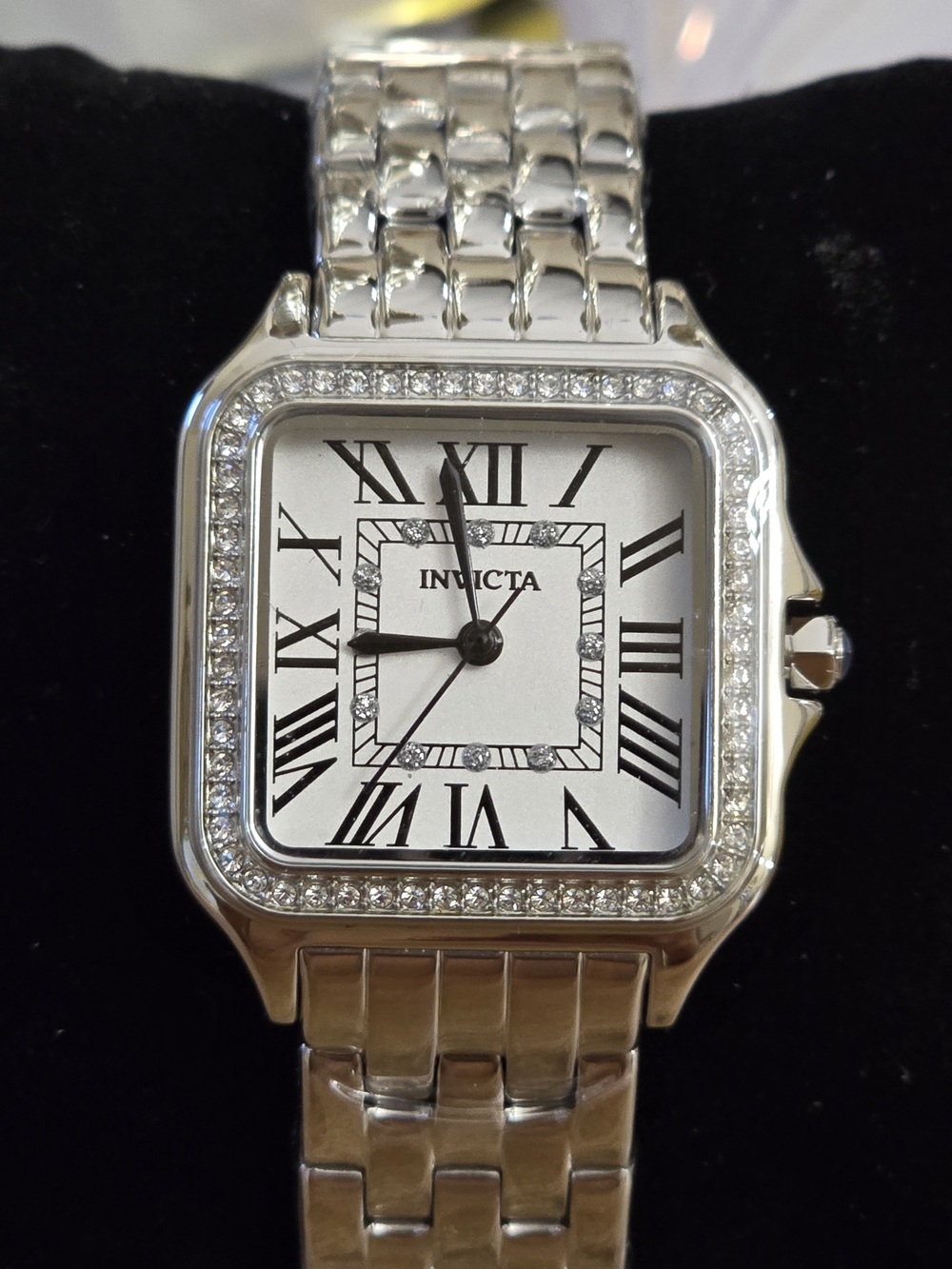 Invicta Women's Silver Roman Numeral Crystal-Accent Bracelet Watch